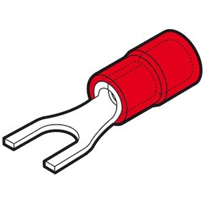 COSSE PREISOLEE FOURCHE ROUGE (0,25 A 1,5 MM²) - DIAM. 4 MM