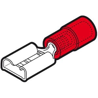 CLIP PARTIELLEMENT ISOLE FEMELLE ROUGE ROUGE (0,25 A 1,5 MM²) - 6,3 X 0,8 MM
