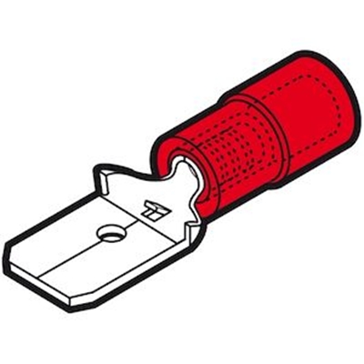 CLIP PARTIELLEMENT ISOLE MALE ROUGE (0,25 A 1,5 MM²) - 6,3 X 0,8 MM