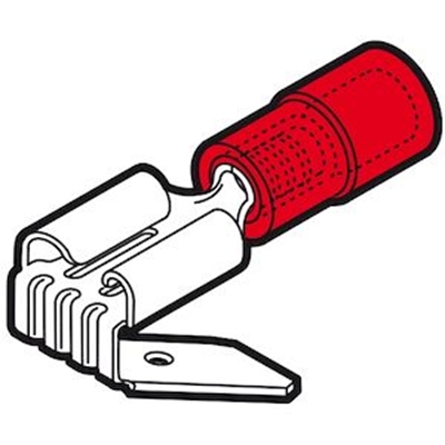 CLIP PARTIELLEMENT ISOLE MIXTE ROUGE (0,25 A 1,5 MM²) - 6,3 X 0,8 MM