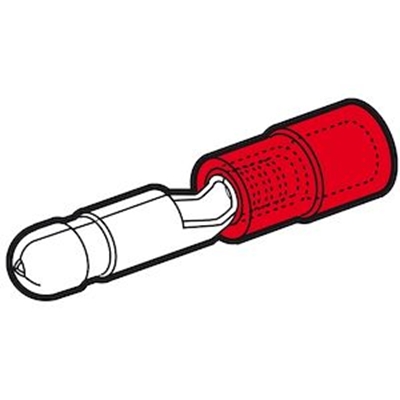 CLIP MALE ROND ROUGE (0,25 A 1,5 MM²) - DIAM. 4 MM