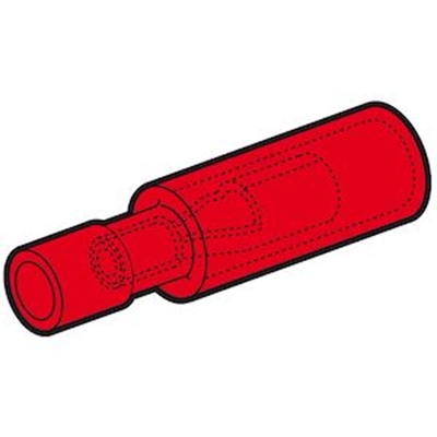 CLIP FEMELLE ROND ROUGE (0,25 A 1,5 MM²) - DIAM. 4 MM