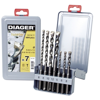 COFFRET METAL 7 FORETS SDS+ TWISTER 105D