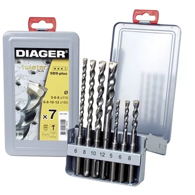 COFFRET MÉTAL 7 MÈCHES SDS+ TWISTER