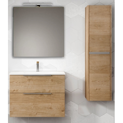 ENSEMBLE GALSAKY 140 CM CHENE ET PLAN SOLID SURFACE DOUBLE V
