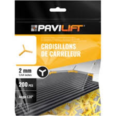 SACHET DE 250 CROISILLONS DE CARRELEUR 2MM
