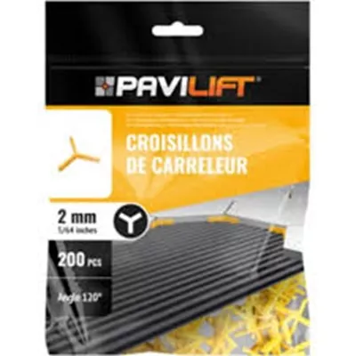 SACHET DE 250 CROISILLONS DE CARRELEUR 2MM