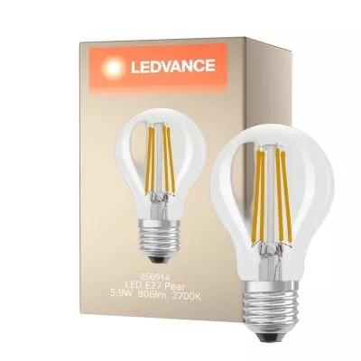 LED CLA60 827 FILCL E27 P LEDV