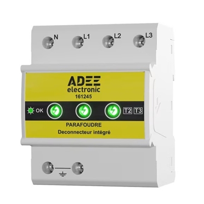 PARAFOUDRE TYPE 2 MODULAIRE 4P AVEC DECONNECTEUR INTEGRE, IN 5KA ISCCR 25KA