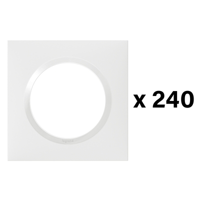 LOT DE 240 PLAQUES CARREES DOOXIE 1 POSTE FINITION BLANC
