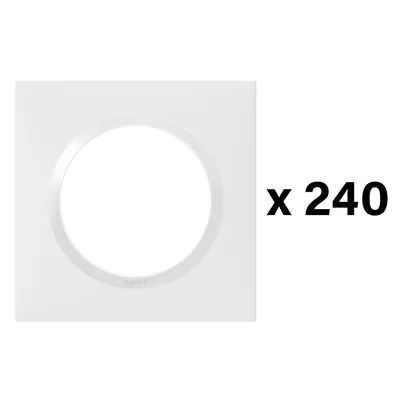 LOT DE 240 PLAQUES CARREES DOOXIE 1 POSTE FINITION BLANC