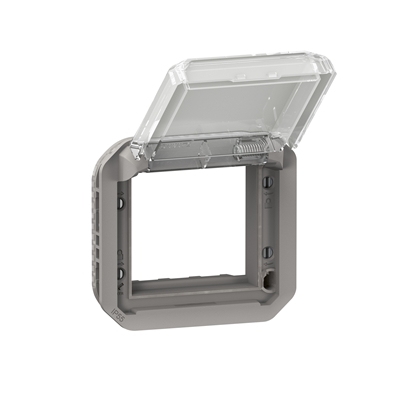 ADAPTATEUR PLEXO A VOLET TRANSPARENT POUR MOSAIC - COMPOSABLE GRIS