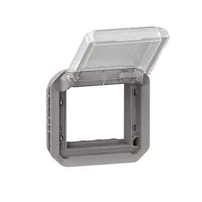 ADAPTATEUR PLEXO A VOLET TRANSPARENT POUR MOSAIC - COMPOSABLE GRIS