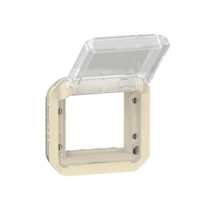 ADAPTATEUR PLEXO A VOLET TRANSPARENT POUR MOSAIC - COMPOSABLE SABLE