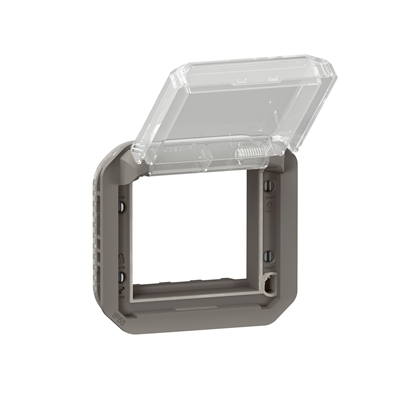 ADAPTATEUR PLEXO A VOLET TRANSPARENT POUR MOSAIC - COMPOSABLE ANTHRACITE