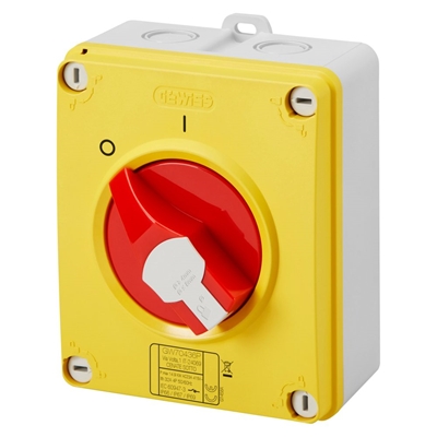 INTER.ROTAT.4P 32A IP65 MAN.ROUGE