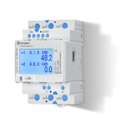 COMPTEUR D'ENERGIE TRIPHASE 5 A 80A, DOUBLE TARIF, DIGITAL, MID, NFC