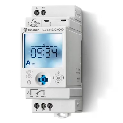 HORLOGE HEBDOMADAIRE DIGITALE 1 INVERSEUR 16A 12 A 24V AC/DC, NFC