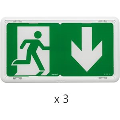 PACK 3 BAES D'EVACUATION SAILLIE A LED 45LM 1H PLASTIQUE IP4