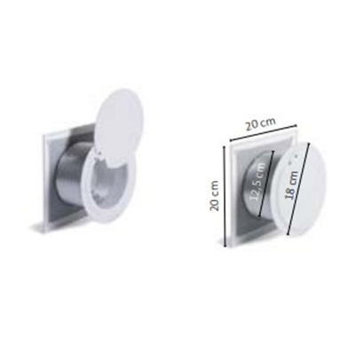 KIT D'ENTREE D'AIR Ø 125 MM LAQUE BLANC P/POELE BOIS