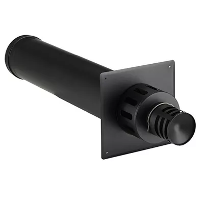 TERMINAL HORIZONTAL PGI NOIR Ø 80 / 130