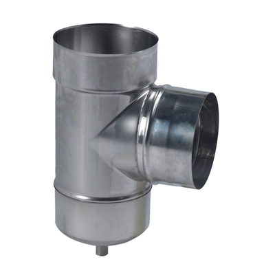 TÉS INOX 90° DE TUBAGE AVEC PURGE