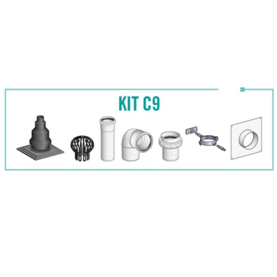 KIT C9 RACCORD MURAL OU PLAFOND NOIR 110 - 100/150