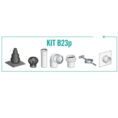 KIT B23P RACCORD MURAL OU PLAFOND NOIR 110 - 100/150