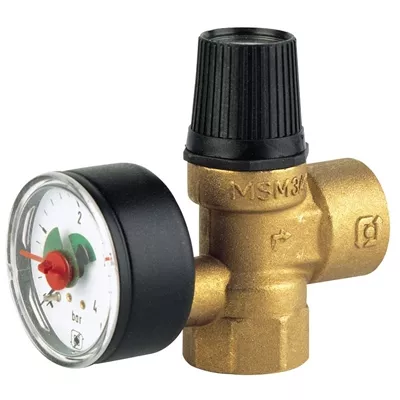 SOUPAPE DE SURETÉ CHAUFFAGE 3 BARS AVEC MANOMÈTRE