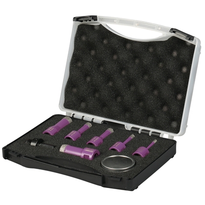 COFFRET DE 6 TREPANS DIAMANT A SEC M14 D.6/8/10/12/18/22