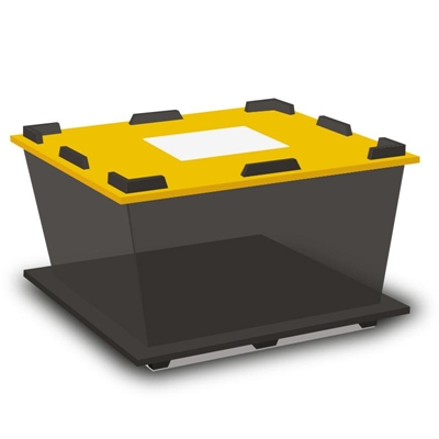 BOITE RESERVATION  REZABOITE 15X15 HAUTEUR 25CMS JAUNE