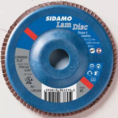 DISQUE ABRASIF LAMELLES PLATES Ø125