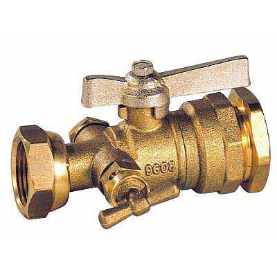 VANNE SPHERE POUR PE 25MM A ECROU 20X27 A PURGE