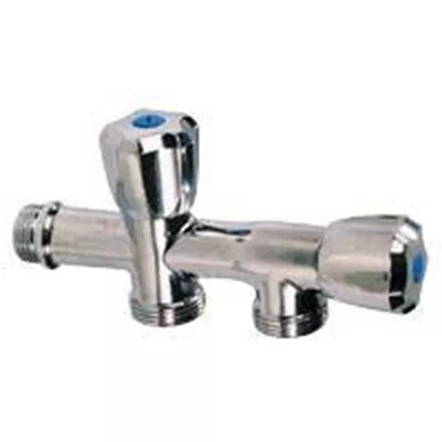 ROBINET CHROMÉ DOUBLE EN LIGNE