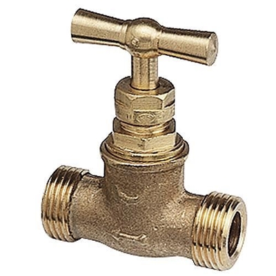 ROBINET ARRET DOUBLE MALE 1/2 A EPAULEMENT