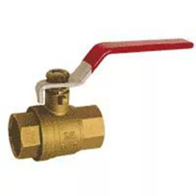 VANNE À SPHÈRE LAITON FF - POIGNÉE ACIER ROUGE SÉRIE 580