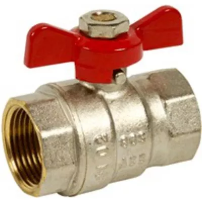 VANNE À SPHÈRE LAITON FF - MANETTE PAPILLON ROUGE SÉRIE 586