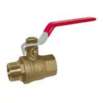 VANNE À SPHÈRE LAITON MF - POIGNÉE ACIER ROUGE SÉRIE 581