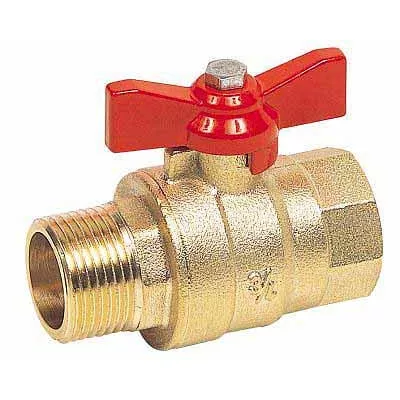 VANNE À SPHÈRE LAITON MF - MANETTE PAPILLON ROUGE SÉRIE 587