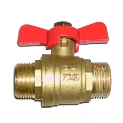 VANNE À SPHÈRE LAITON MM - MANETTE PAPILLON ROUGE SÉRIE 588