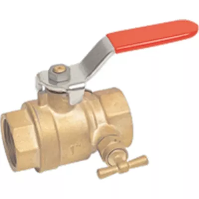 VANNE SPHÈRE À PURGE FF - POIGNÉE ACIER ROUGE SÉRIE 585