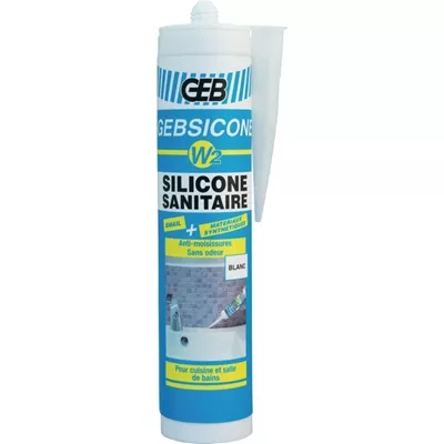 MASTIC SILICONE SANITAIRE AVEC FONGICIDE SPÉCIAL ÉMAIL ET ACRYLITE