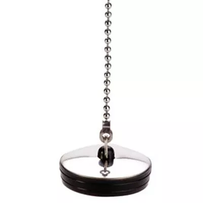 BOUCHON DE BONDE PLAQUE INOX ET CHAINETTE 30CM