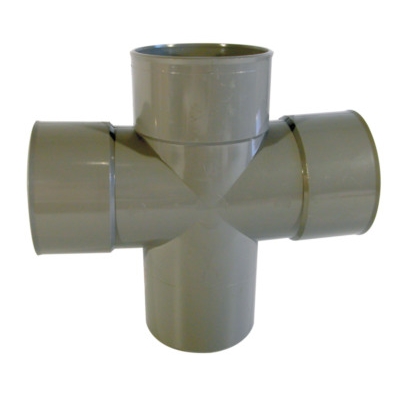 TE DBLE DANS LE PLAN PVC EVAC Ø100 87° M/F/F RT18 NICO