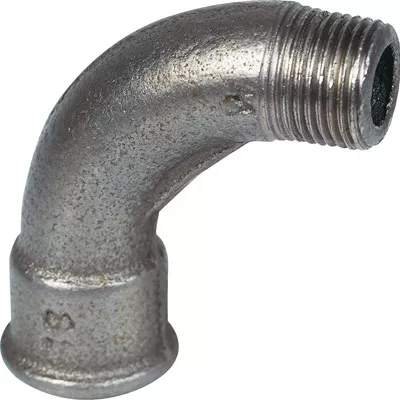COUDE FONTE MALLÉABLE 90° MF 1 GRAND RAYON NOIR