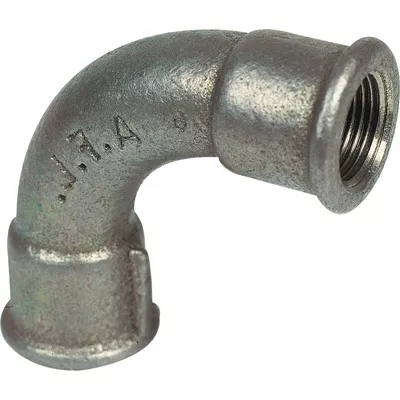 COUDE FONTE MALLÉABLE 90° FF 2 GRAND RAYON NOIR