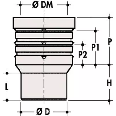 MANCHON COURT DROIT Ø 100MM