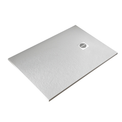 RECEVEUR DOMAO BLANC PN24 120X80X2.7 CM AVEC BONDE ET GRILLE RESINE