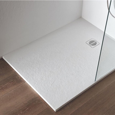 RECEVEUR DOMAO BLANC PN24 160X80X2.7 CM AVEC BONDE ET GRILLE RESINE
