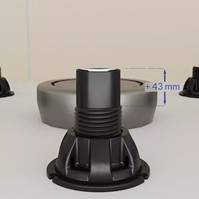 LOT DE 4 REHAUSSES COMPATIBLES AVEC LES PIEDS EXTRA-PLATS